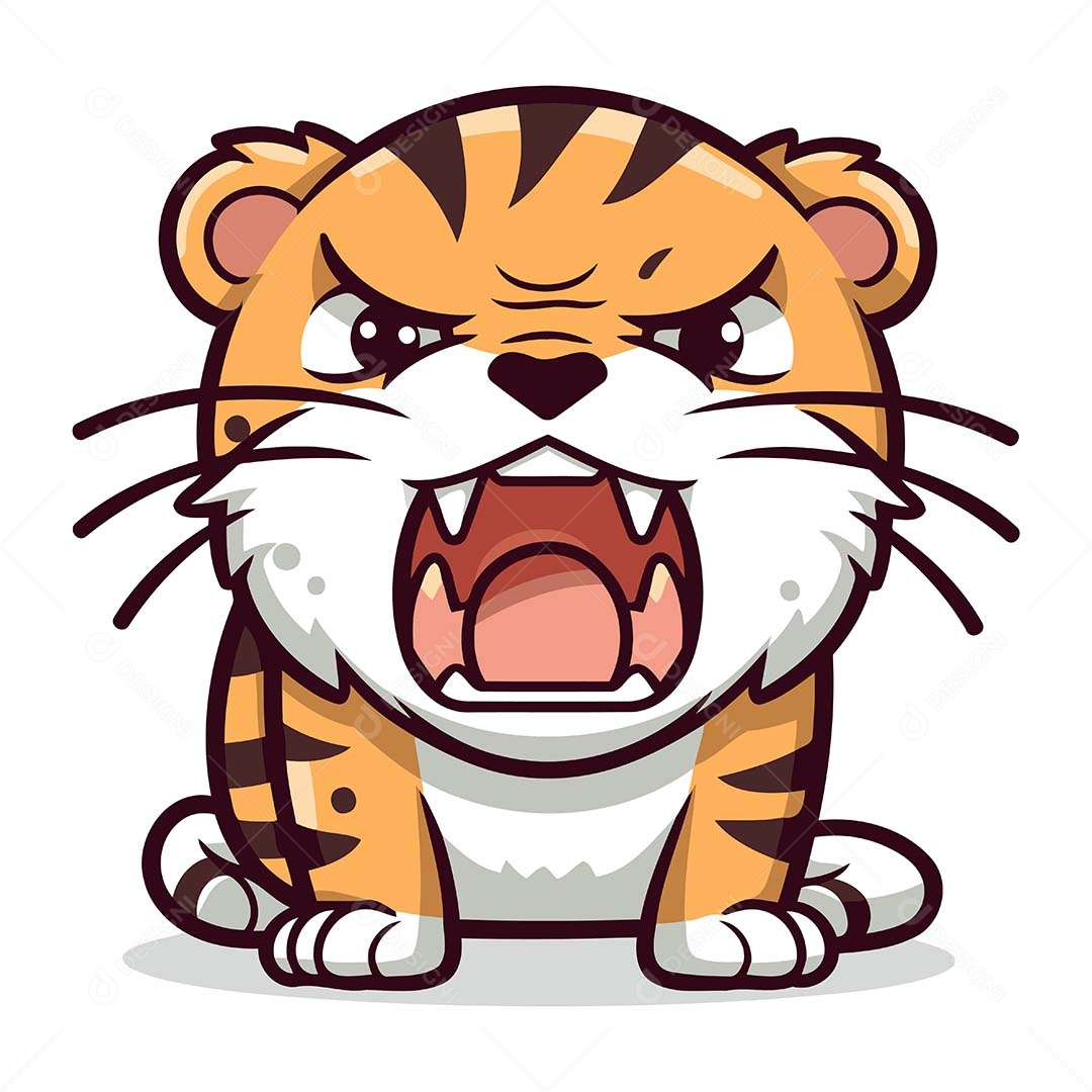 Tigre Desenho Animado Ilustração Vetor EPS