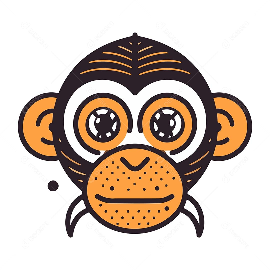 Macaco Desenho Animado Ilustração Vetor EPS