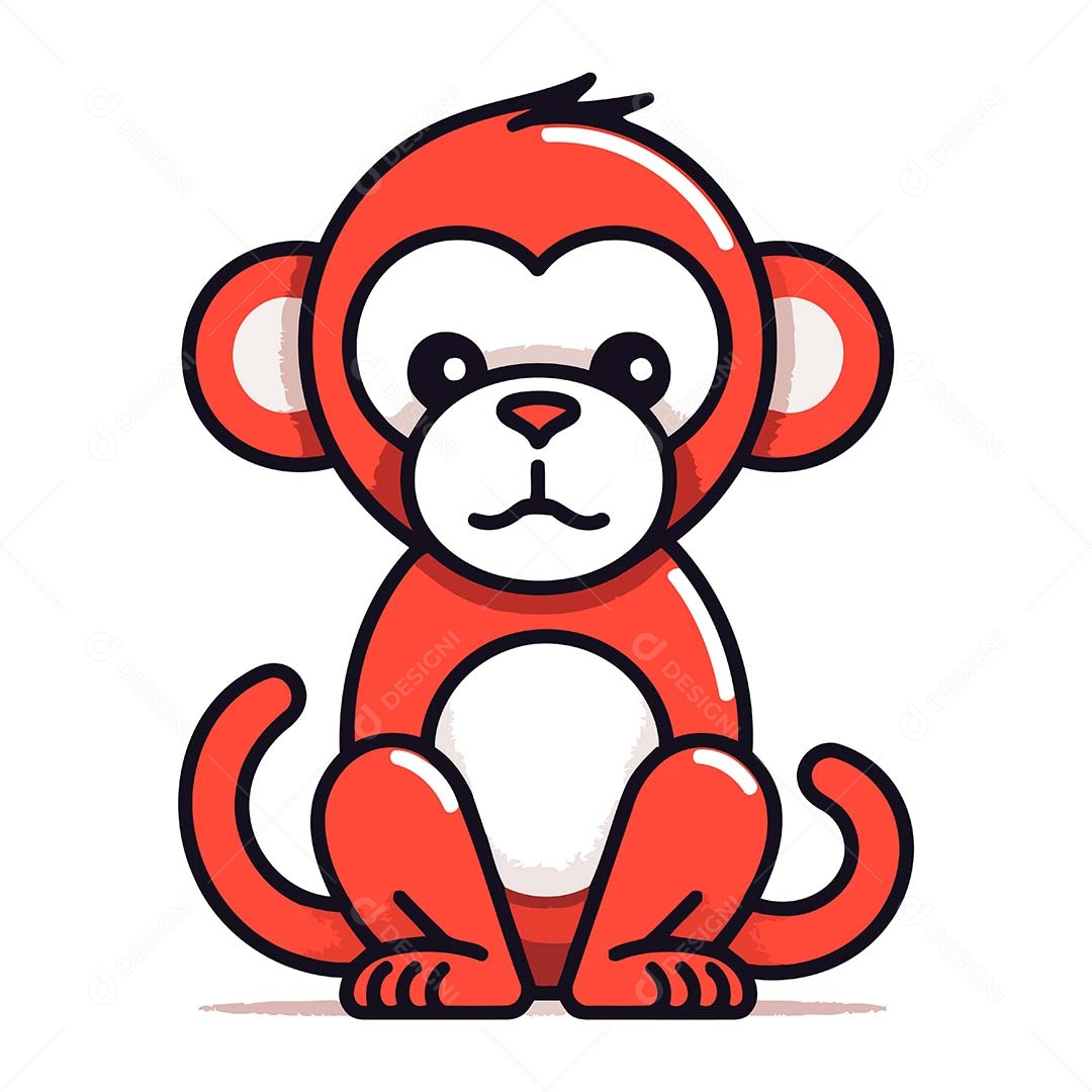 Macaco Desenho Animado Ilustração Vetor EPS