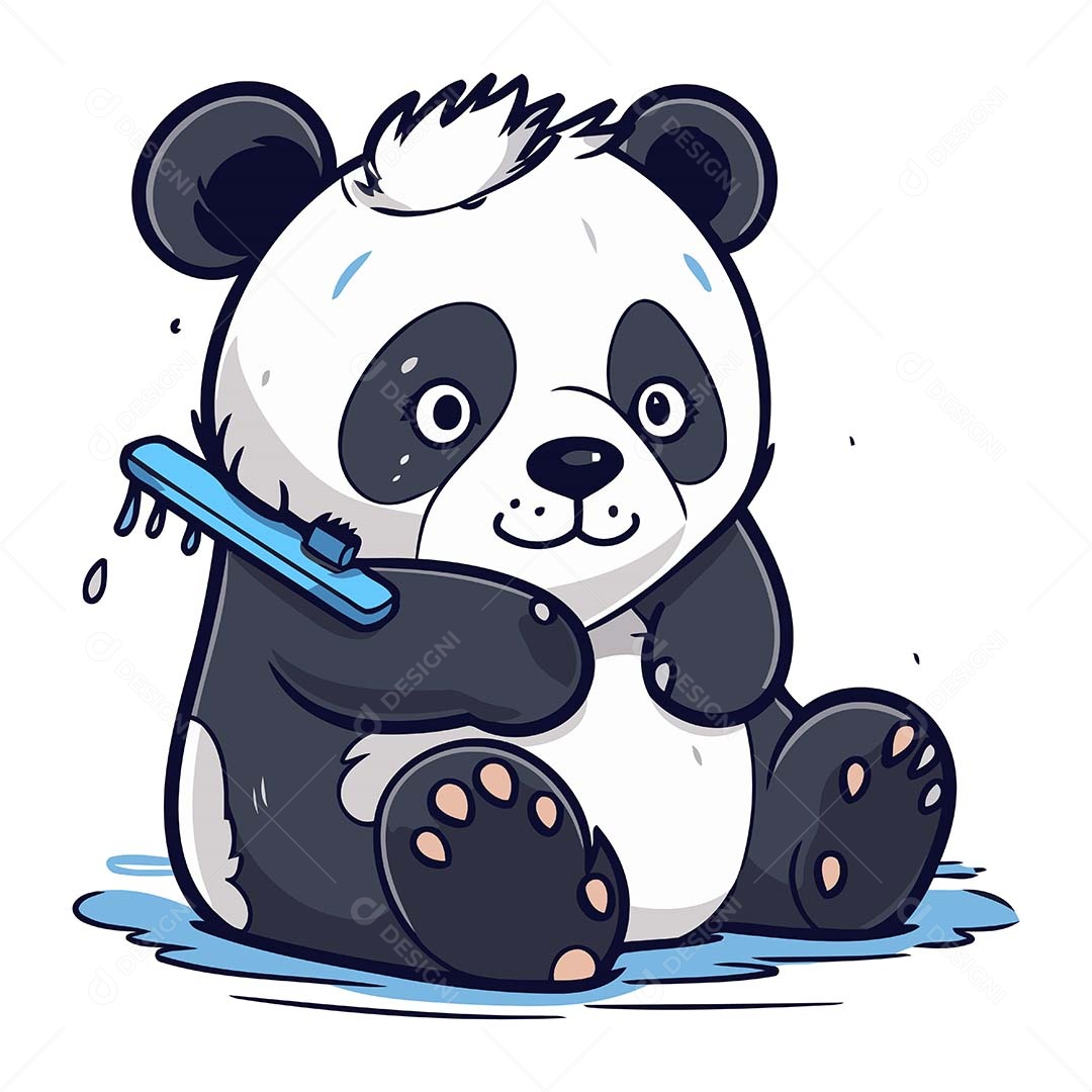 Urso Panda Desenho Animado Ilustração Vetor EPS