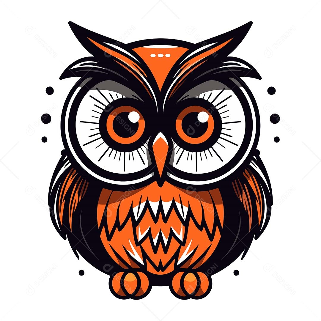 Coruja Desenho Animado Ilustração Vetor EPS