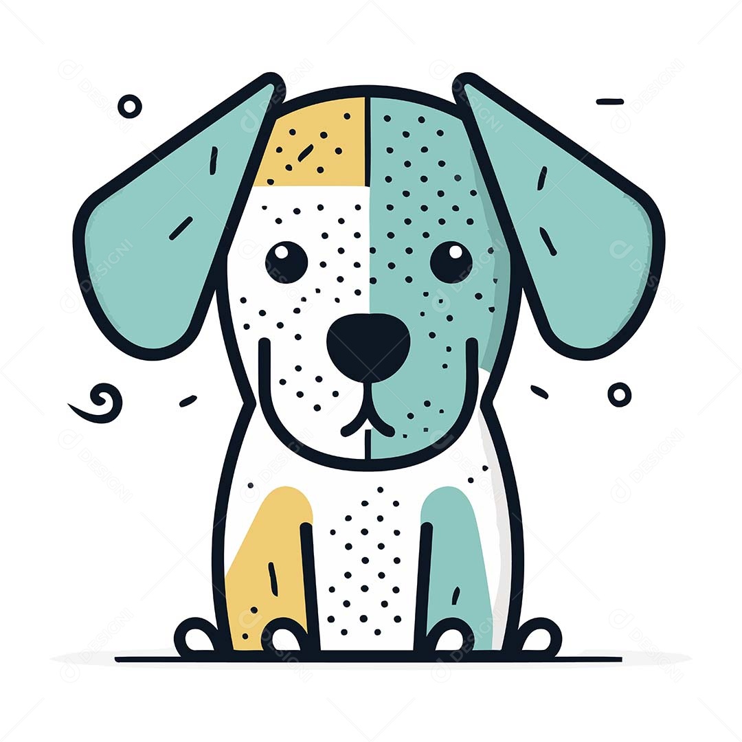 Cachorro Desenho Animado Ilustração Vetor EPS