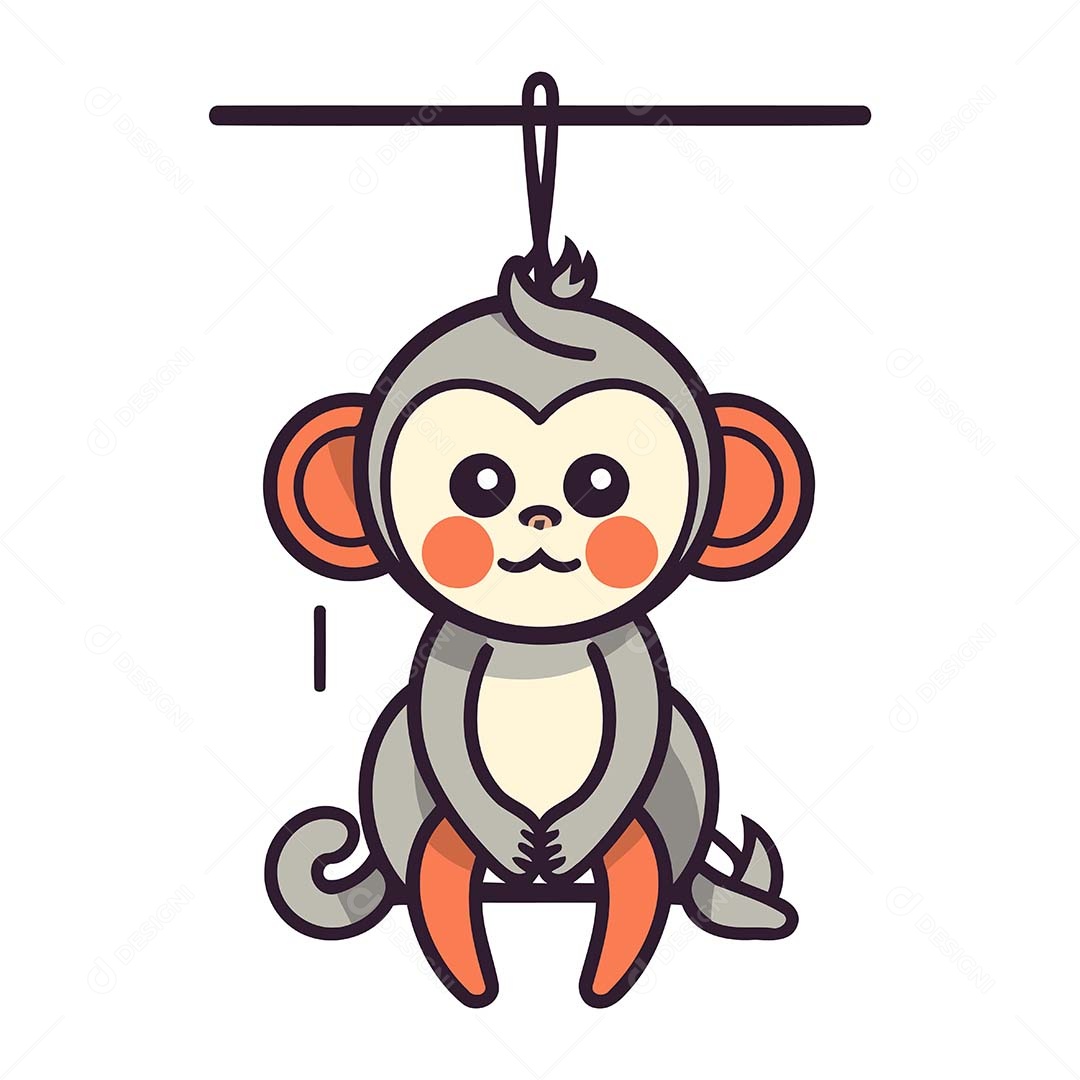 Macaco Desenho Animado Ilustração Vetor EPS
