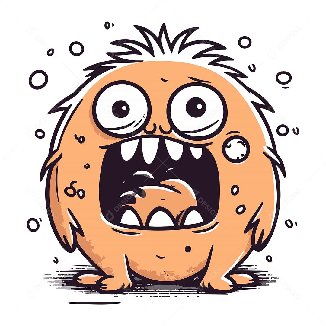 Monstro Desenho Animado Ilustração Vetor EPS