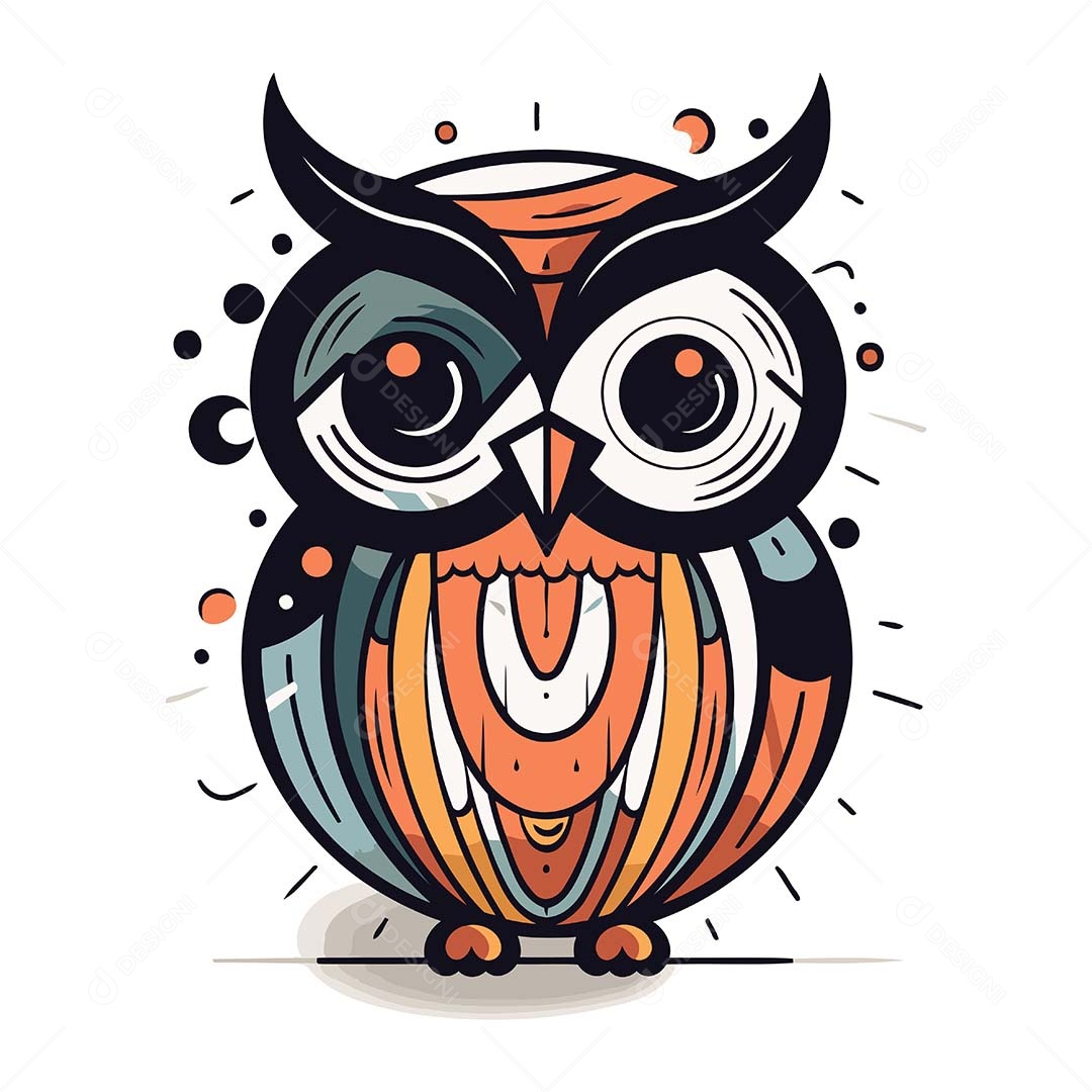 Coruja Desenho Animado Ilustração Vetor EPS