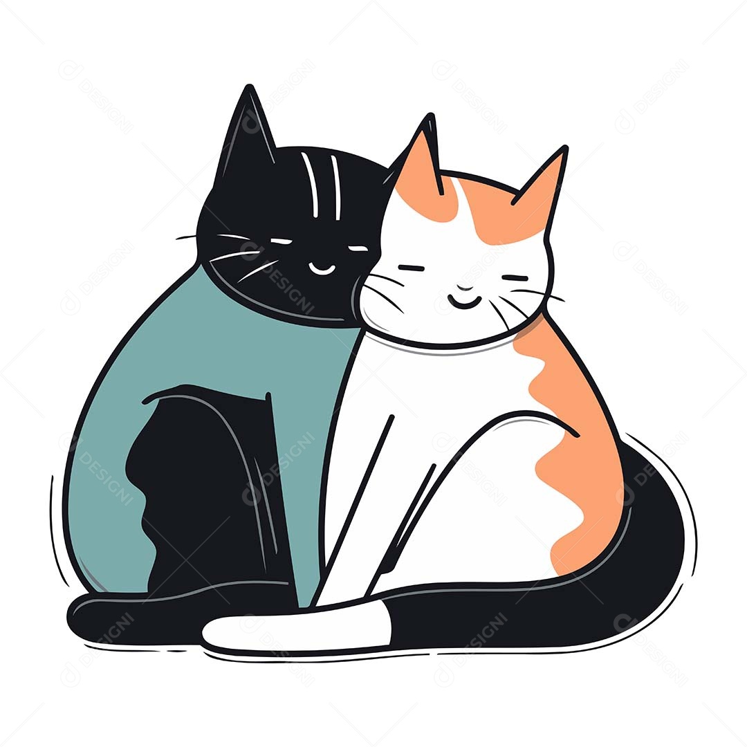 Gata Desenho Animado Ilustração Vetor EPS