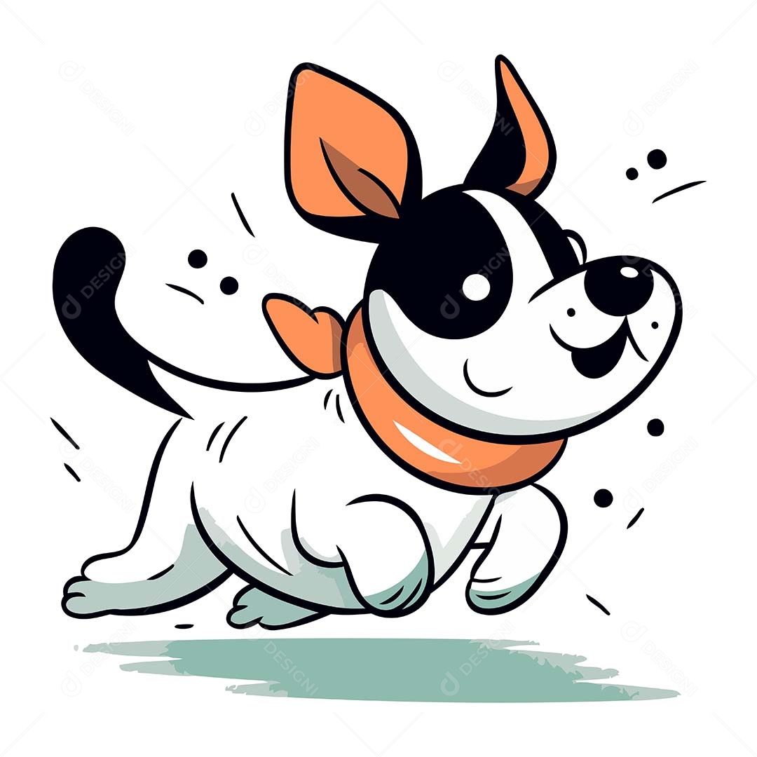 Cachorro Desenho Animado Ilustração Vetor EPS