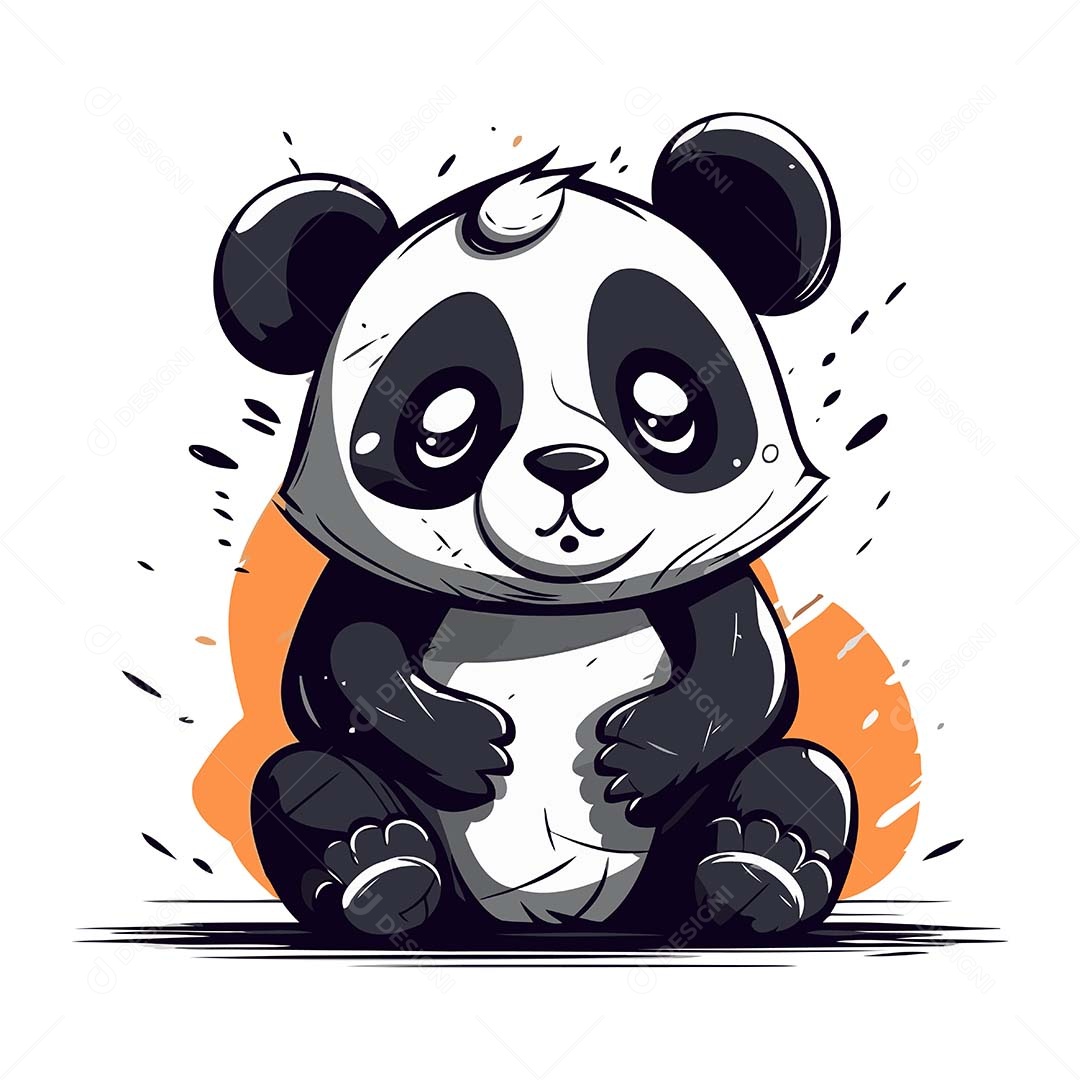 Urso Panda Desenho Animado Ilustração Vetor EPS