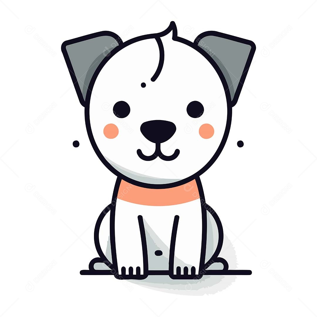 Cachorro Desenho Animado Ilustração Vetor EPS