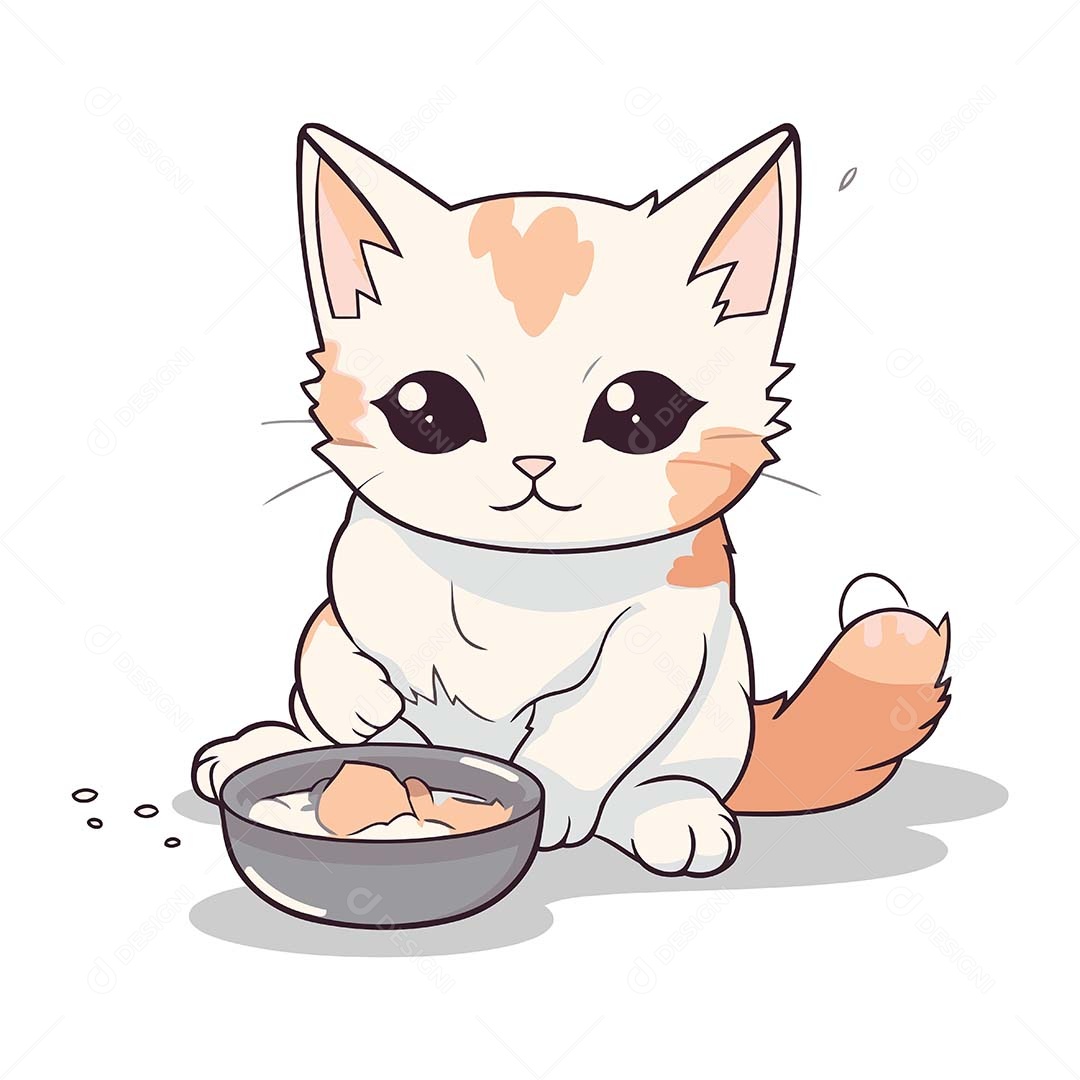 Gato Desenho Animado Ilustração Vetor EPS