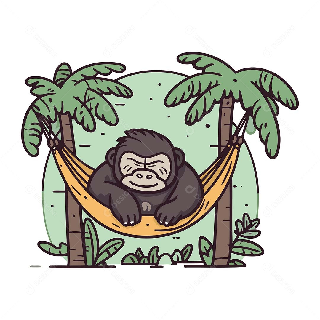 Macaco Desenho Animado Ilustração Vetor EPS