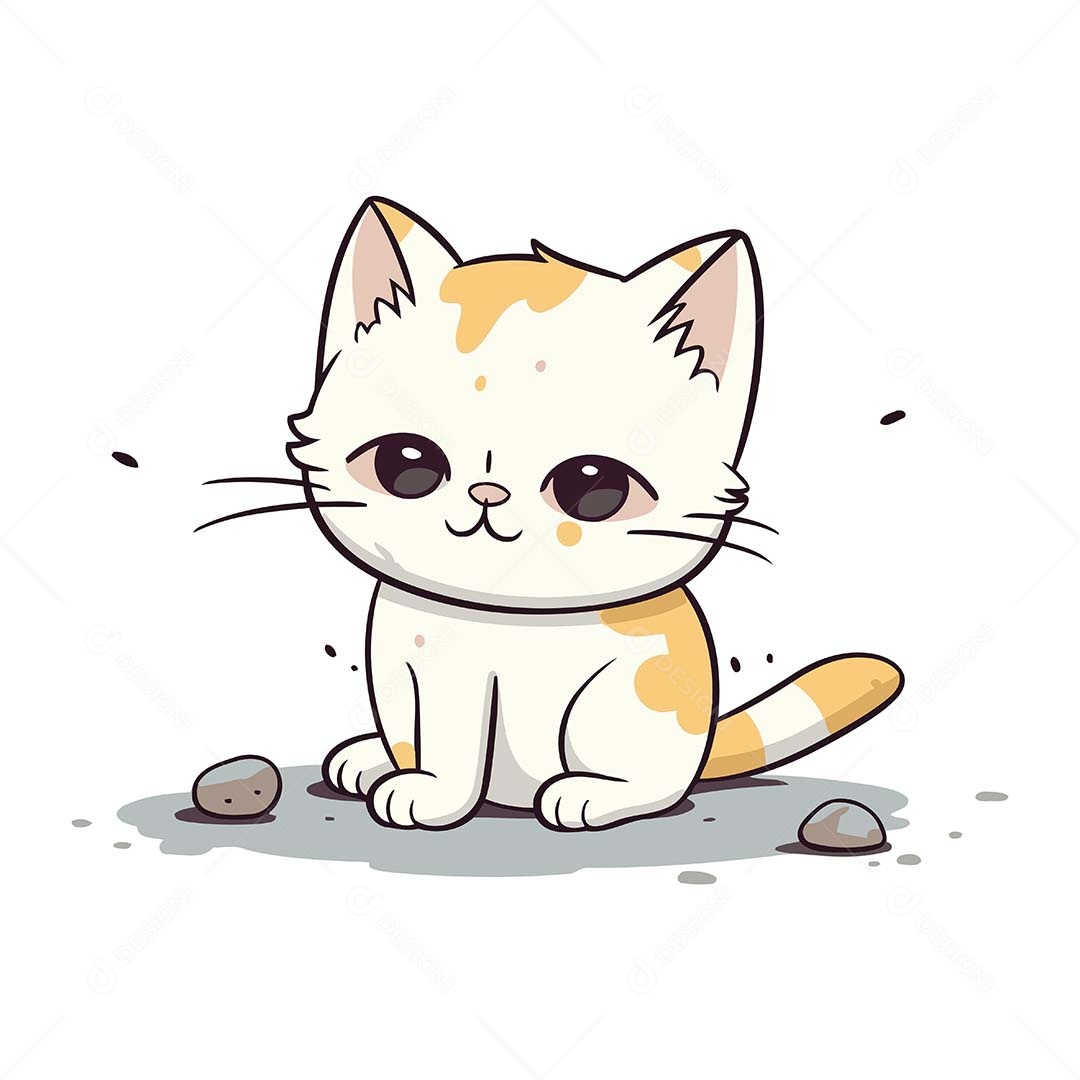 Gato Desenho Animado Ilustração Vetor EPS