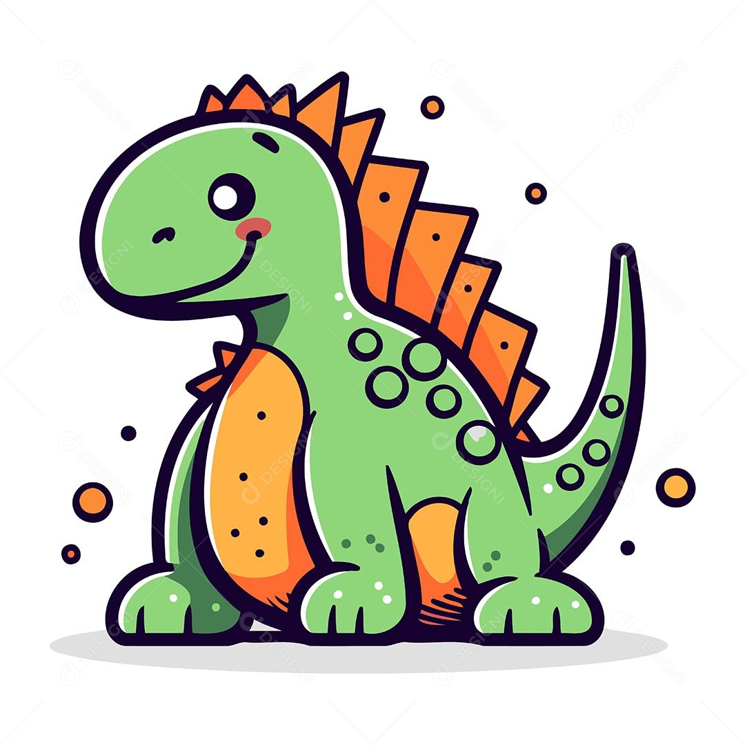 Dinossauro Desenho Animado Ilustração Vetor EPS