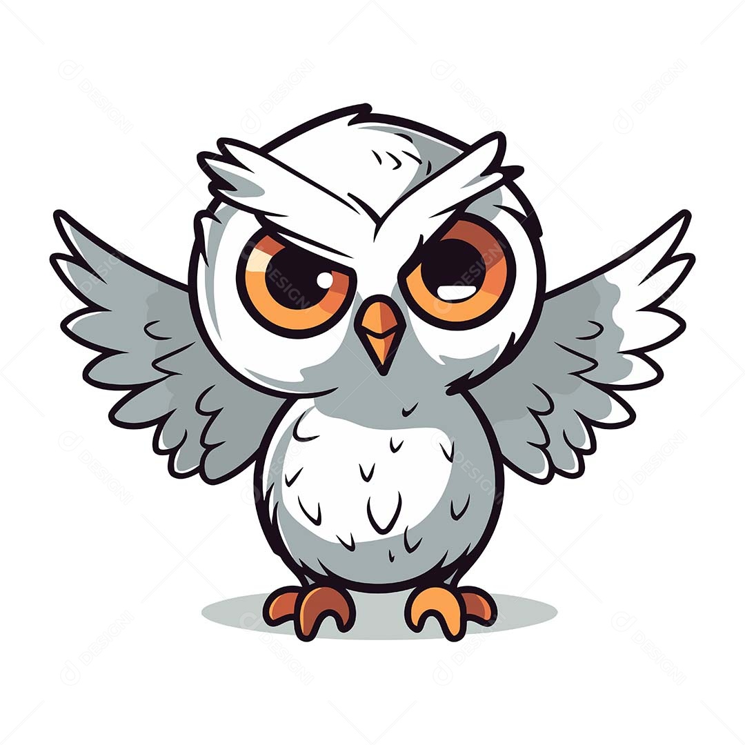 Coruja Desenho Animado Ilustração Vetor EPS