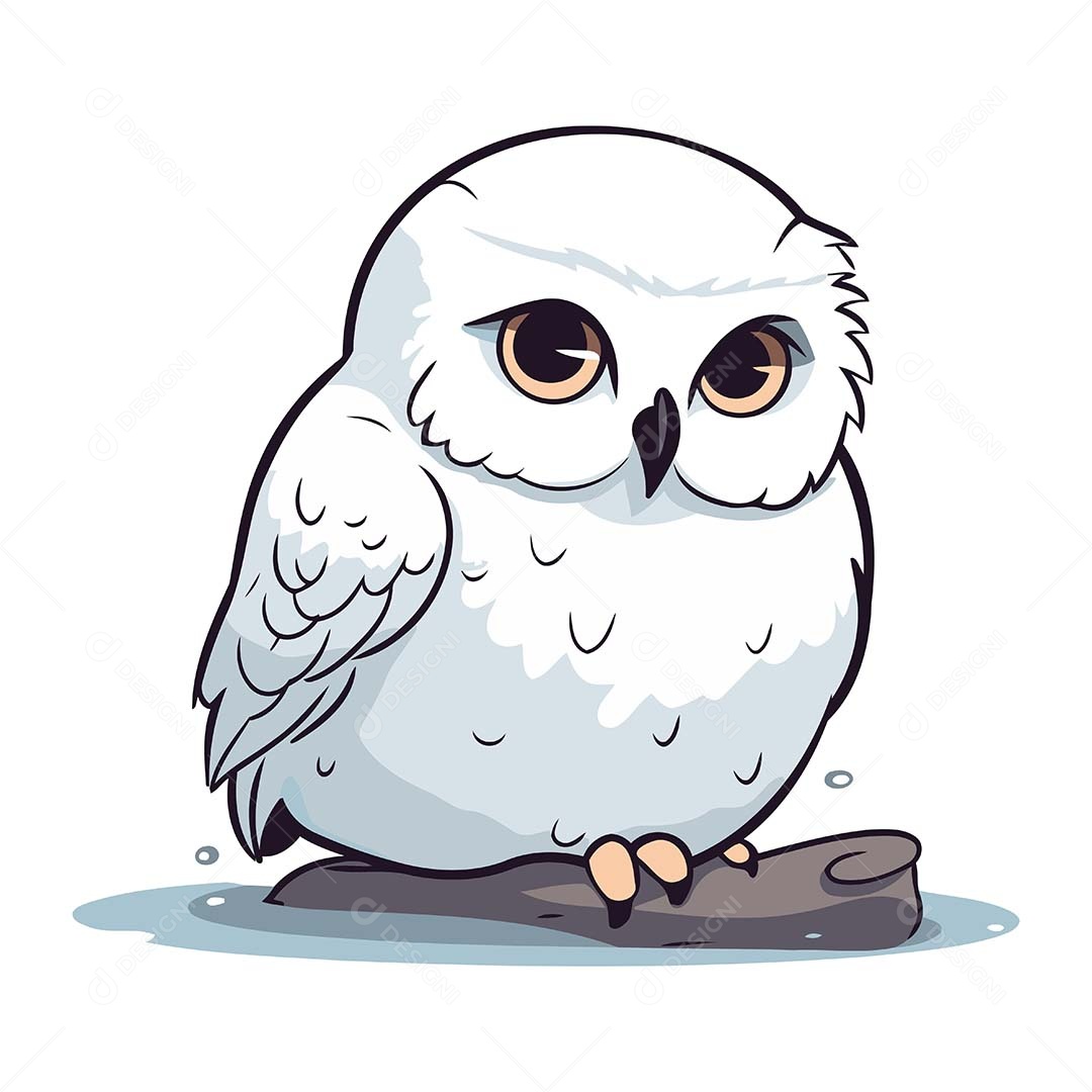 Coruja Desenho Animado Ilustração Vetor EPS
