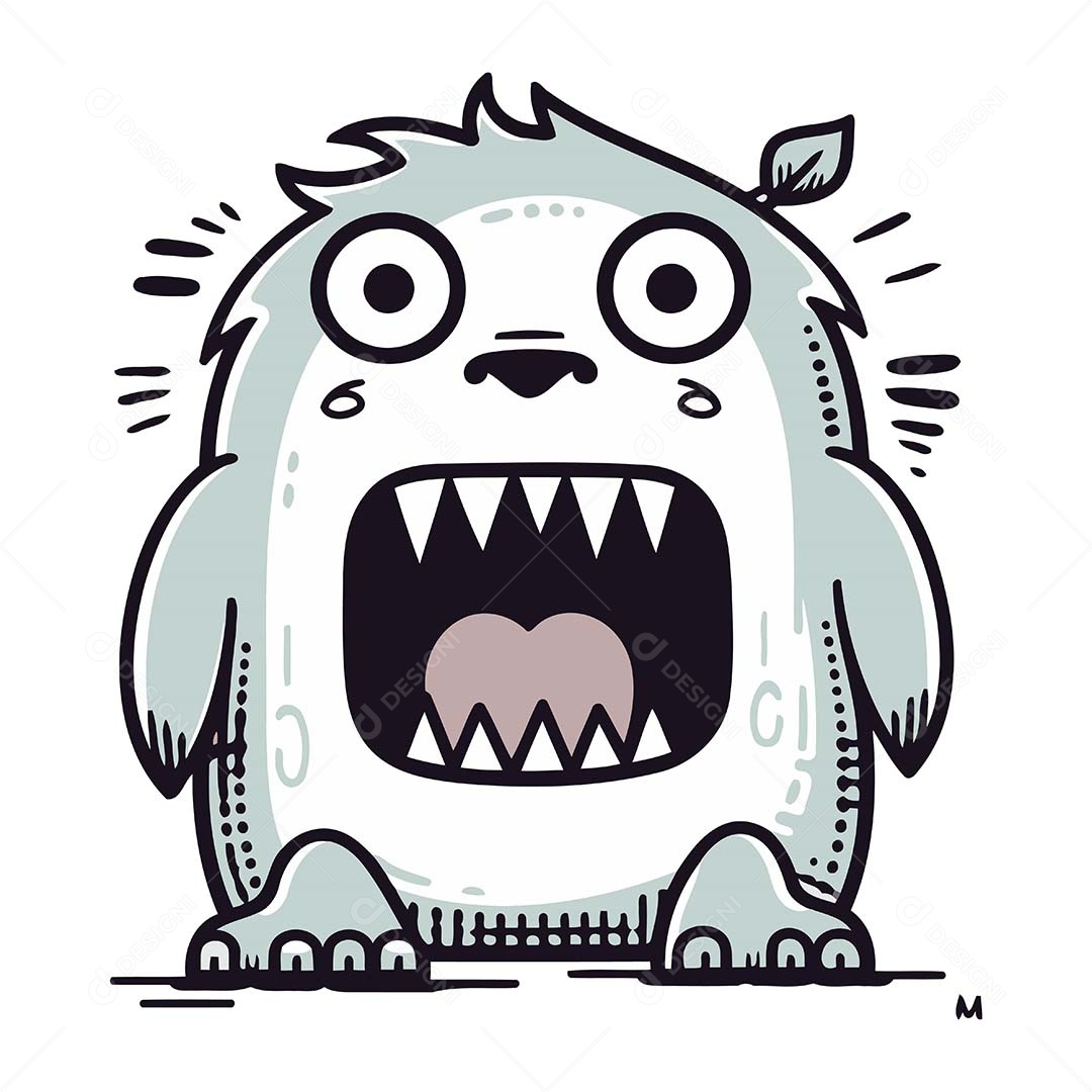 Monstro Desenho Animado Ilustração Vetor EPS