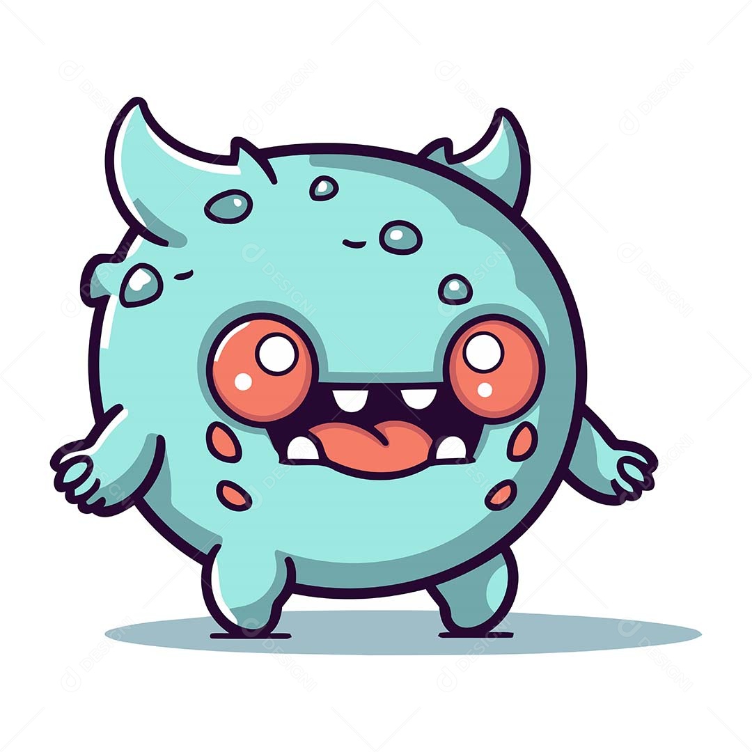 Monstro Desenho Animado Ilustração Vetor EPS