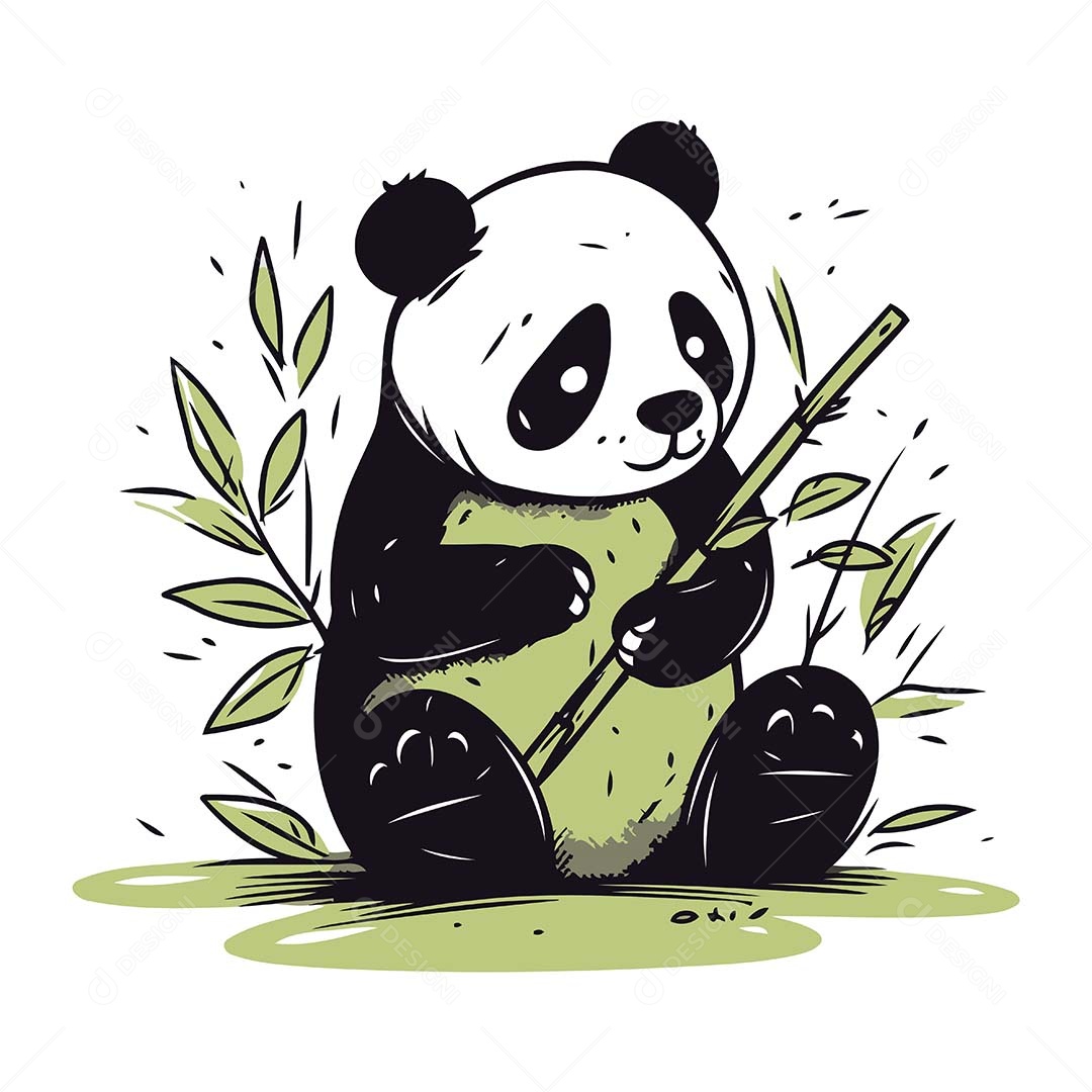 Urso Panda Desenho Animado Ilustração Vetor EPS