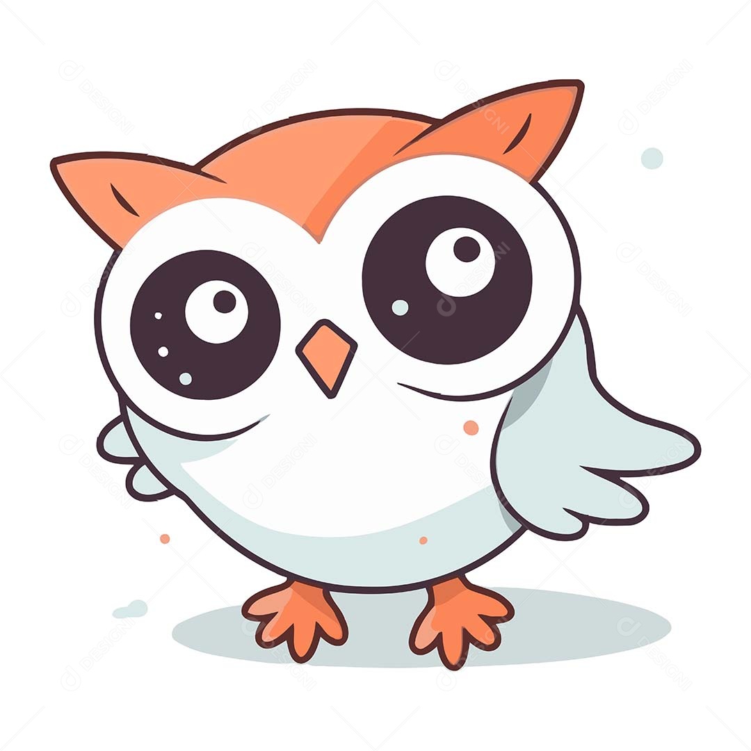 Coruja Desenho Animado Ilustração Vetor EPS