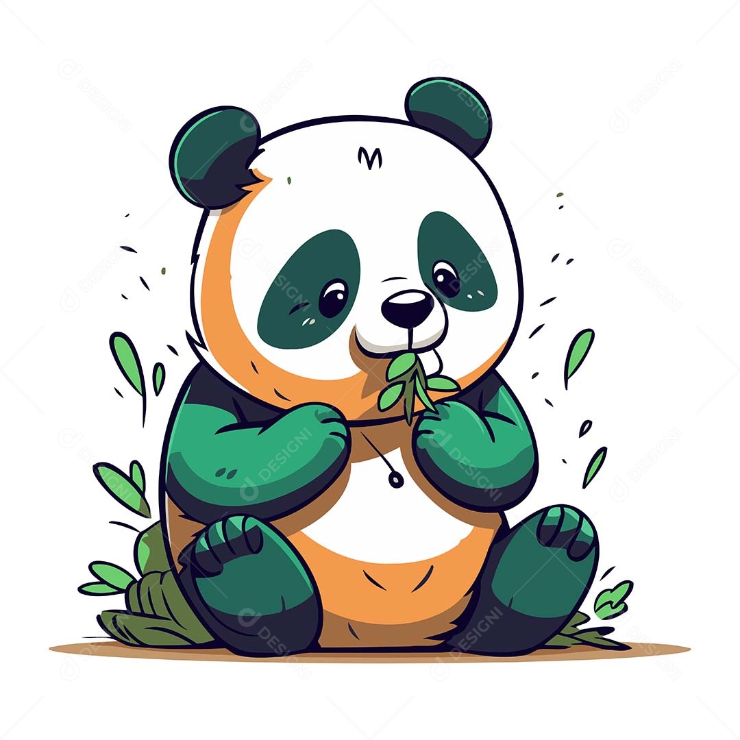Urso Panda Desenho Animado Ilustração Vetor EPS