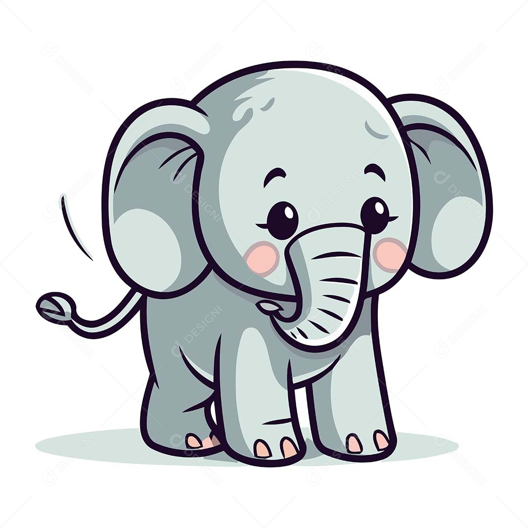 Elefante Desenho Animado Ilustração Vetor EPS