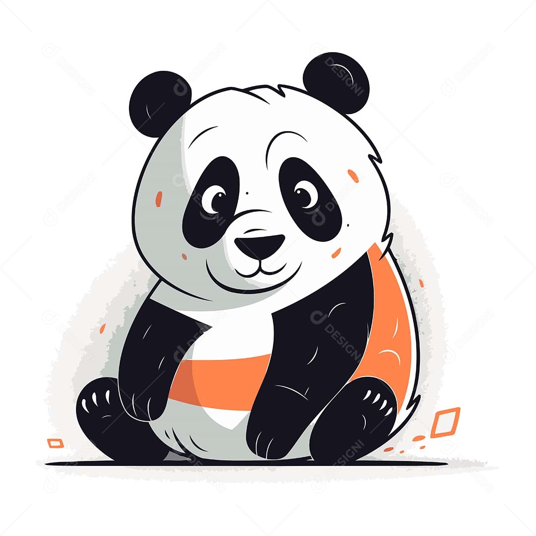 Urso Panda Desenho Animado Ilustração Vetor EPS