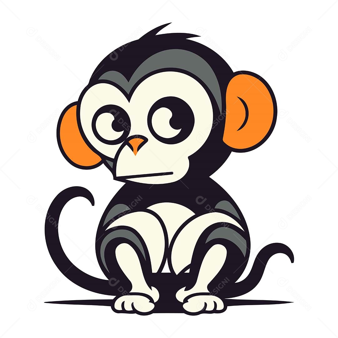 Macaco Desenho Animado Ilustração Vetor EPS