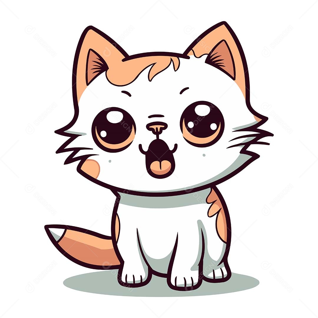 Gato Desenho Animado Ilustração Vetor EPS