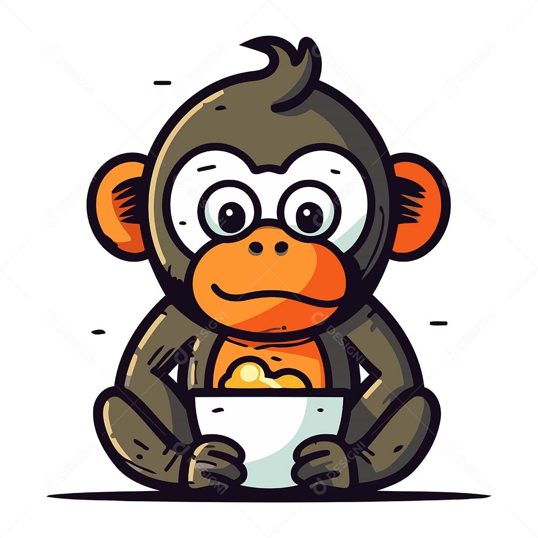 Macaco Desenho Animado Ilustração Vetor EPS