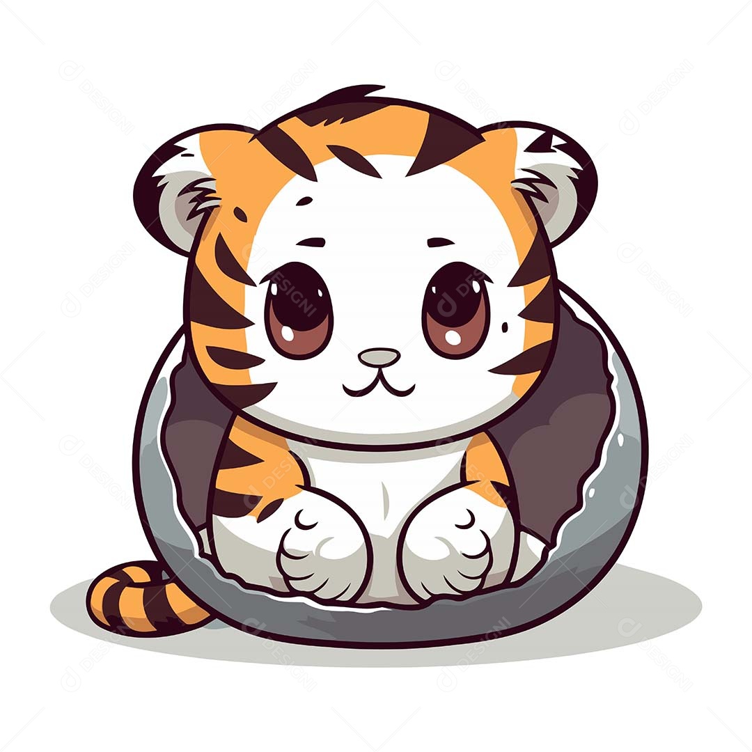 Tigre Desenho Animado Ilustração Vetor EPS