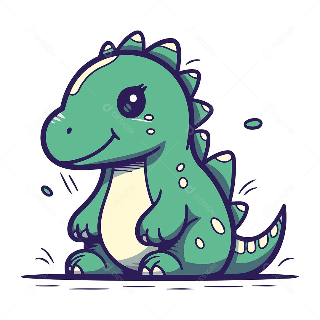 Dinossauro Desenho Animado Ilustração Vetor EPS