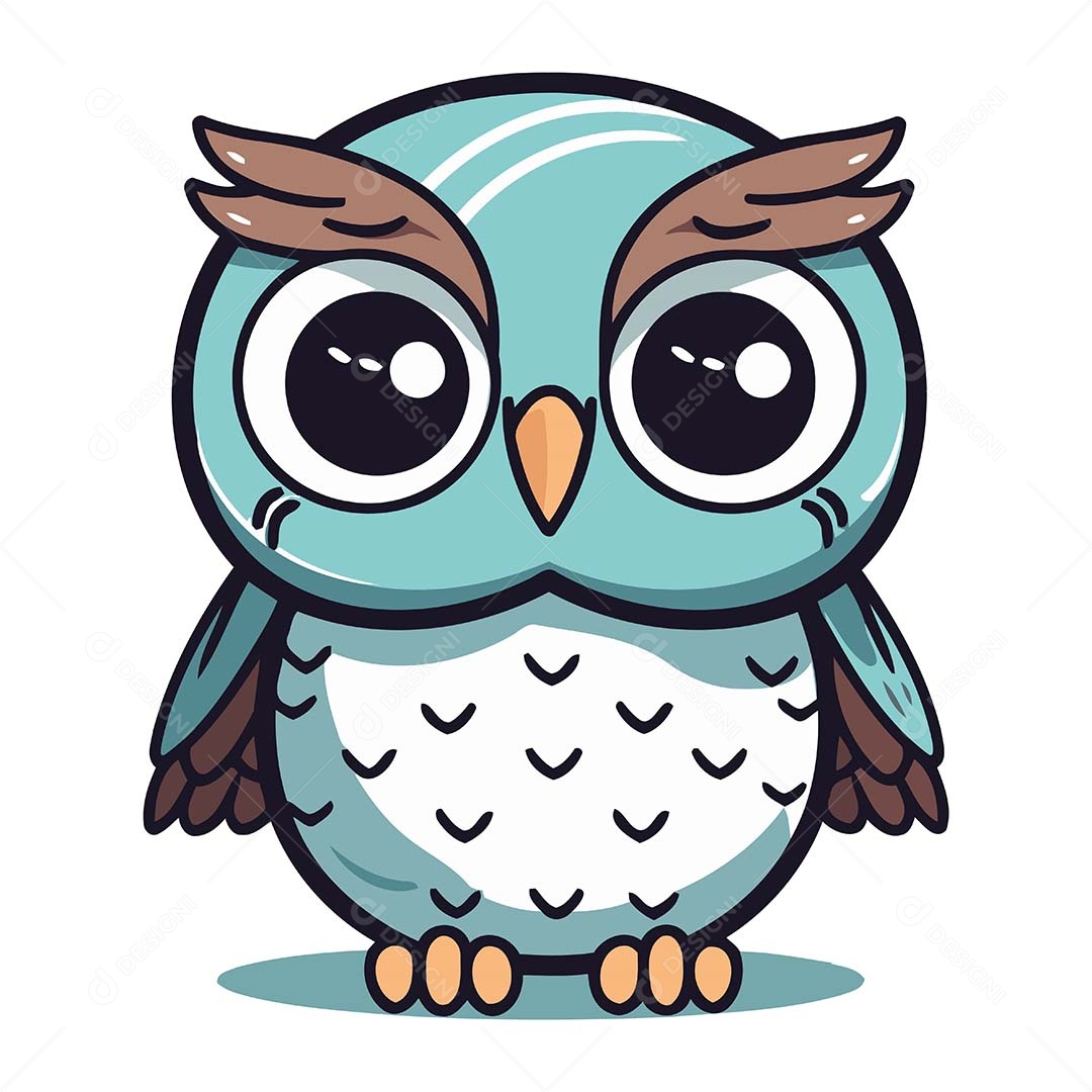 Coruja Desenho Animado Ilustração Vetor EPS
