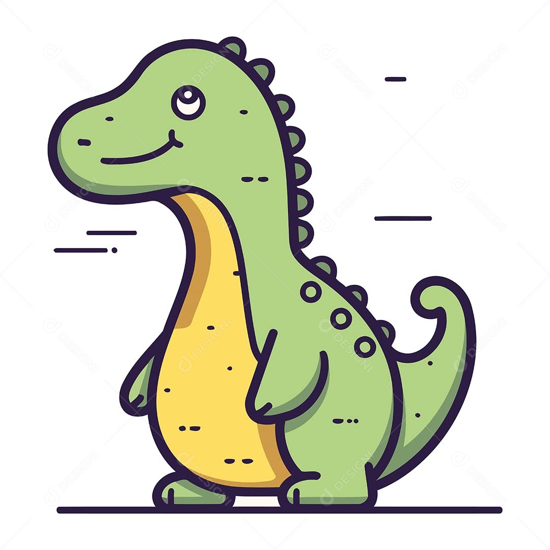 Dinossauro Desenho Animado Ilustração Vetor EPS