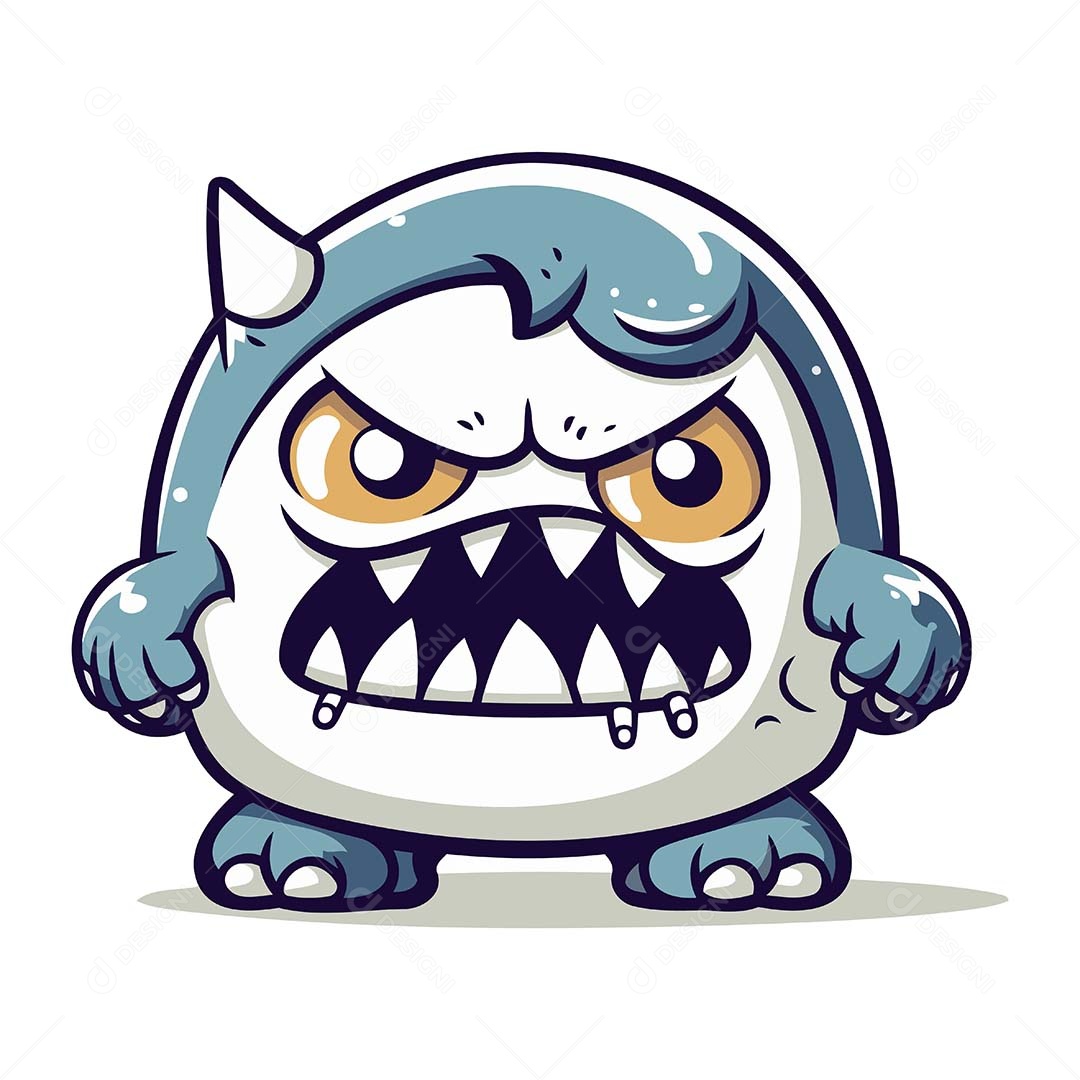Monstro Desenho Animado Ilustração Vetor EPS