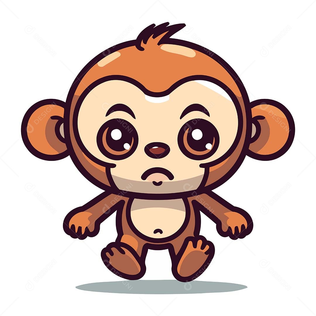 Macaco Desenho Animado Ilustração Vetor EPS