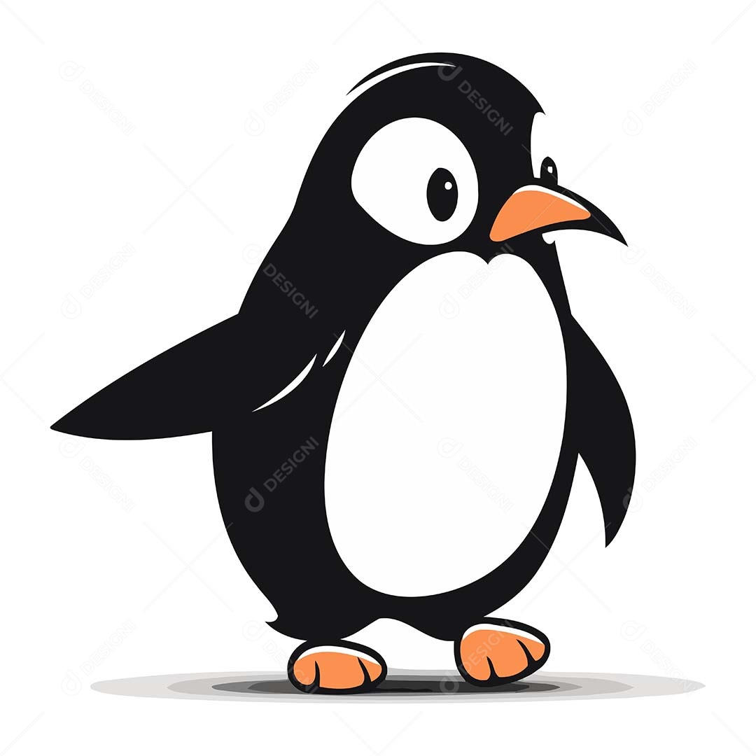 Pinguim Desenho Animado Ilustração Vetor EPS