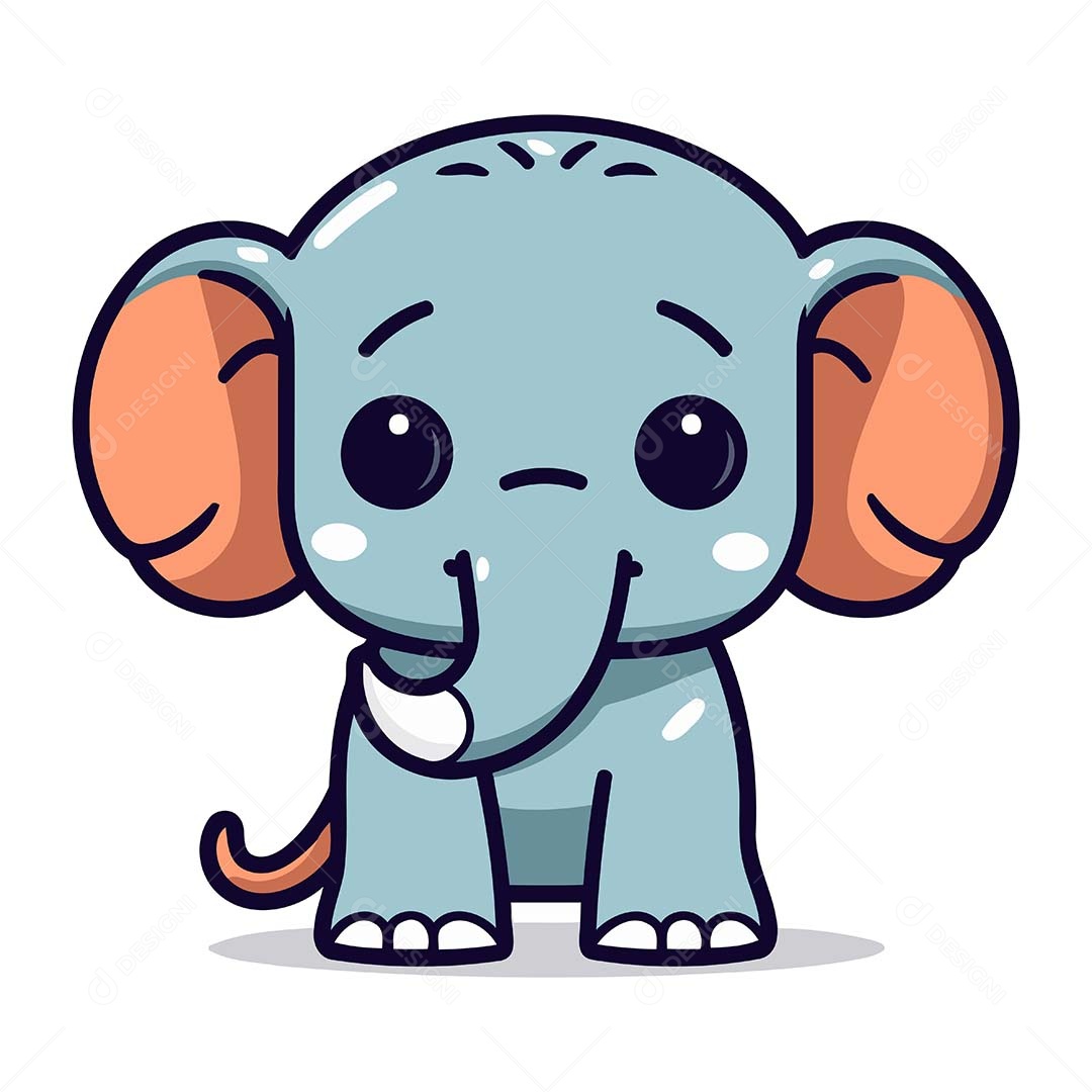 Elefante Desenho Animado Ilustração Vetor EPS