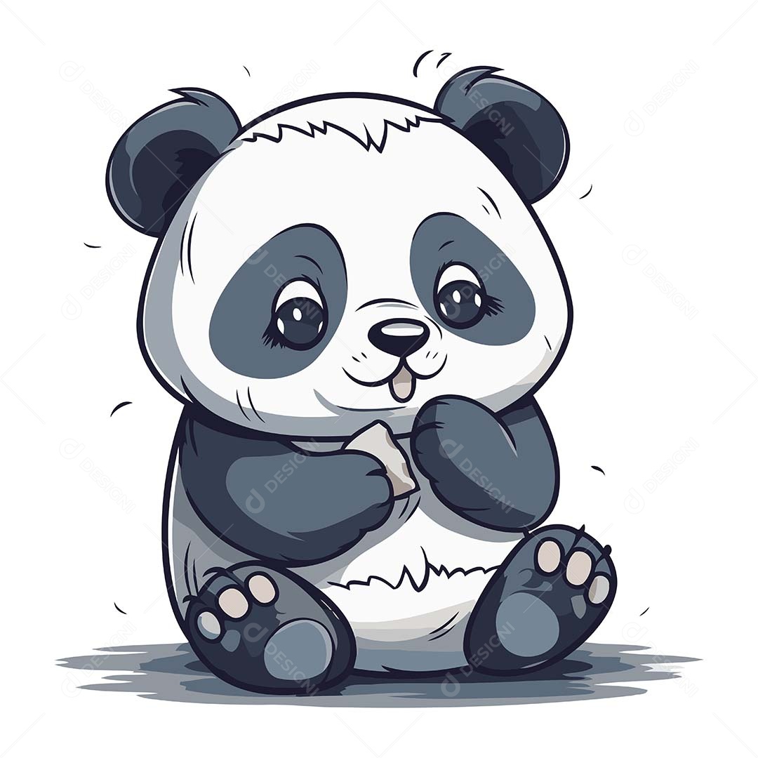 Urso Panda Desenho Animado Ilustração Vetor EPS