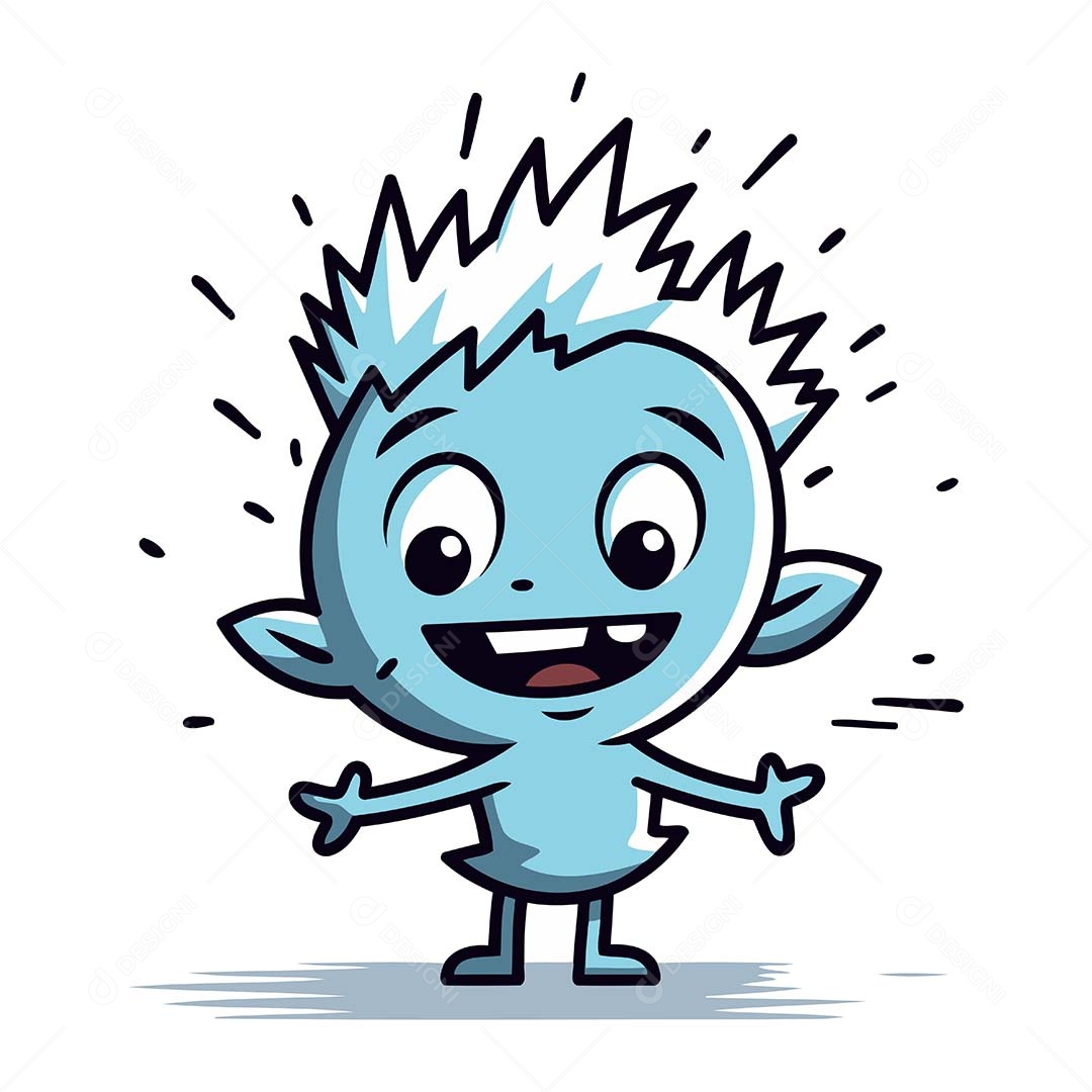 Monstro Desenho Animado Ilustração Vetor EPS