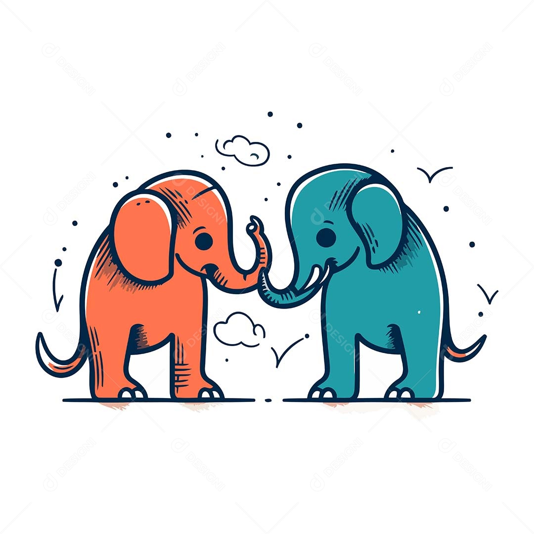 Elefante Desenho Animado Ilustração Vetor EPS