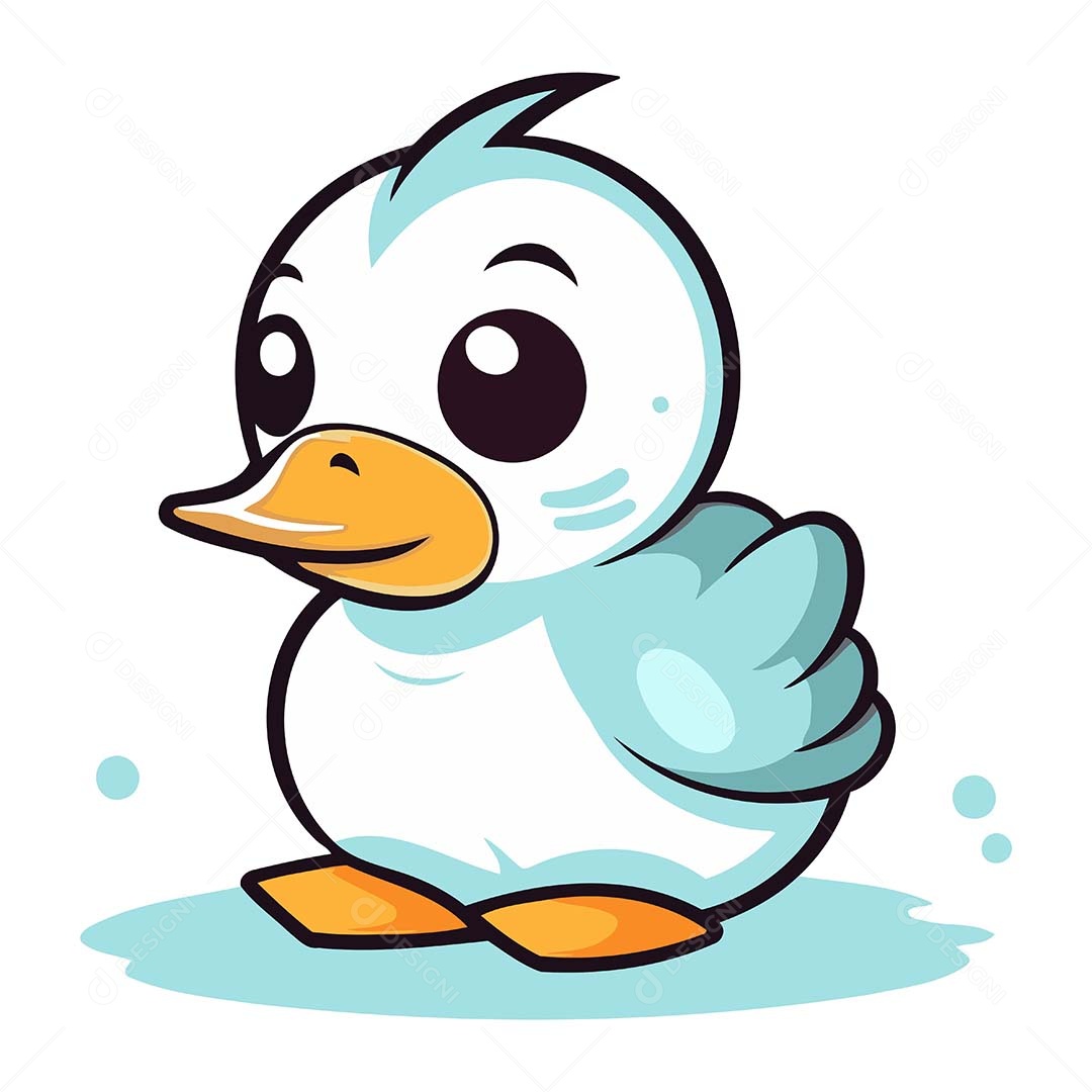 Pato Desenho Animado Ilustração Vetor EPS
