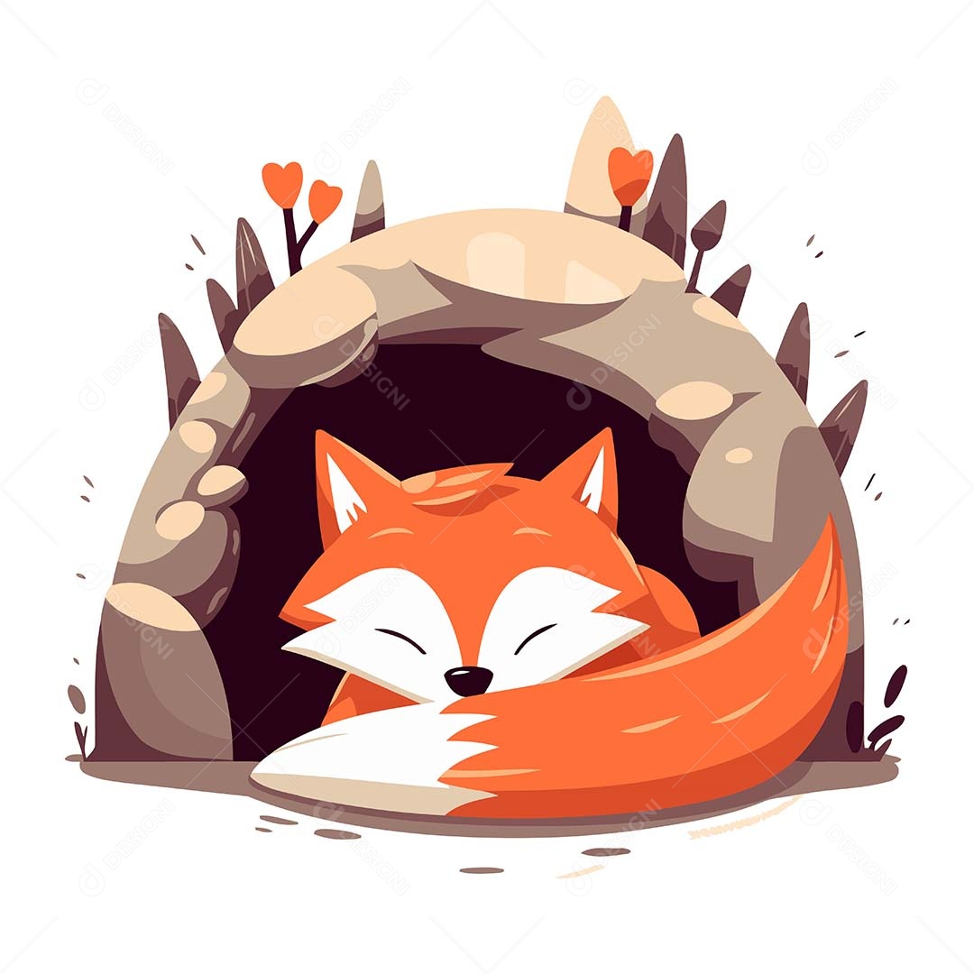 Raposa Desenho Animado Ilustração Vetor EPS