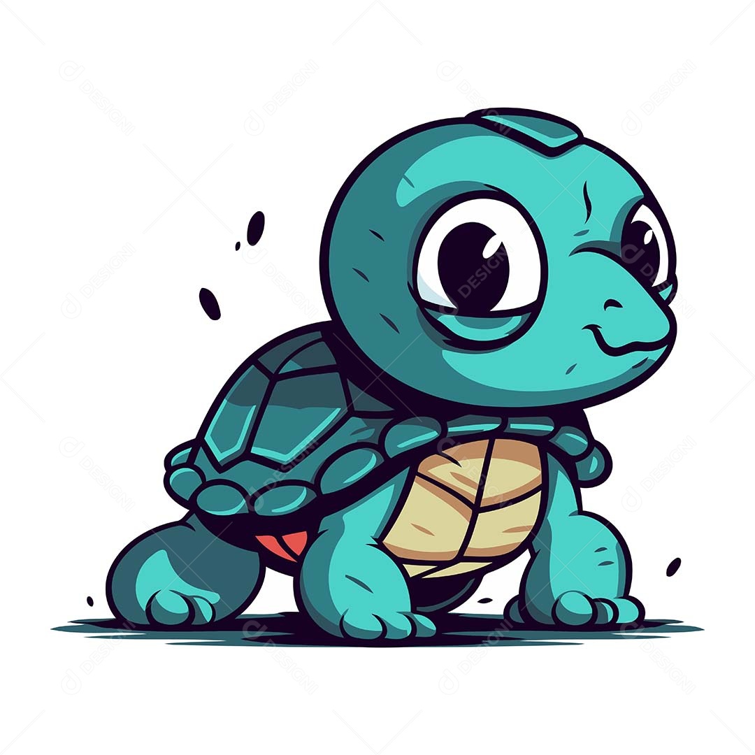 Tartaruga Desenho Animado Ilustração Vetor EPS