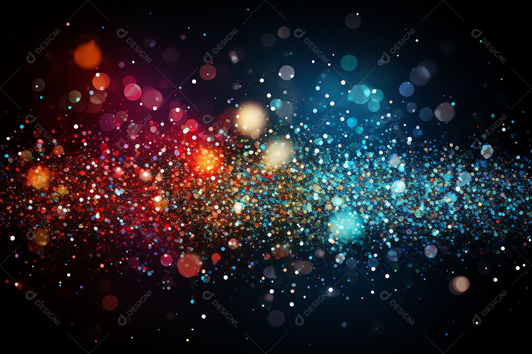 Comemore o evento no palco com cortina e brilhos dourados, feliz ano novo