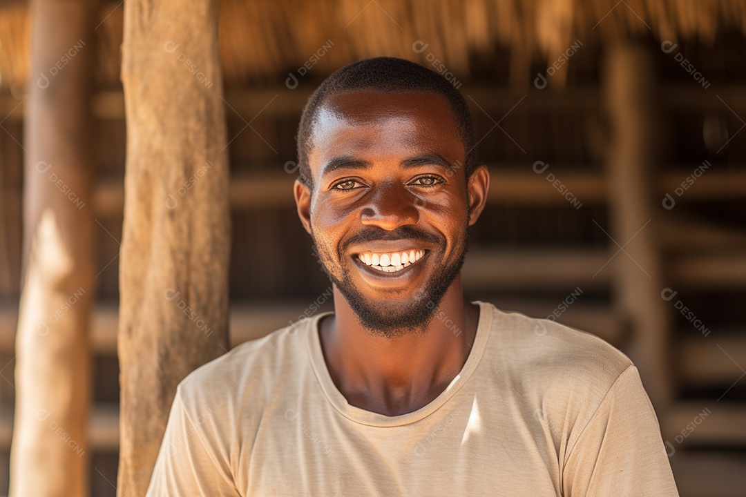 Homem africano sorridente