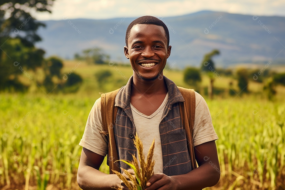 Homem africano sorridente