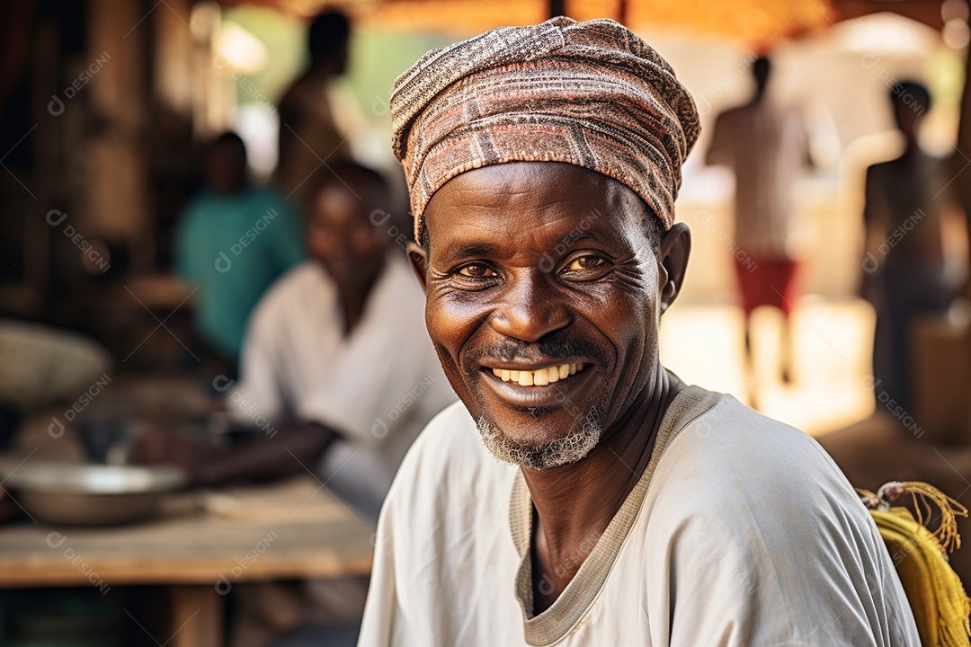 Homem africano sorridente