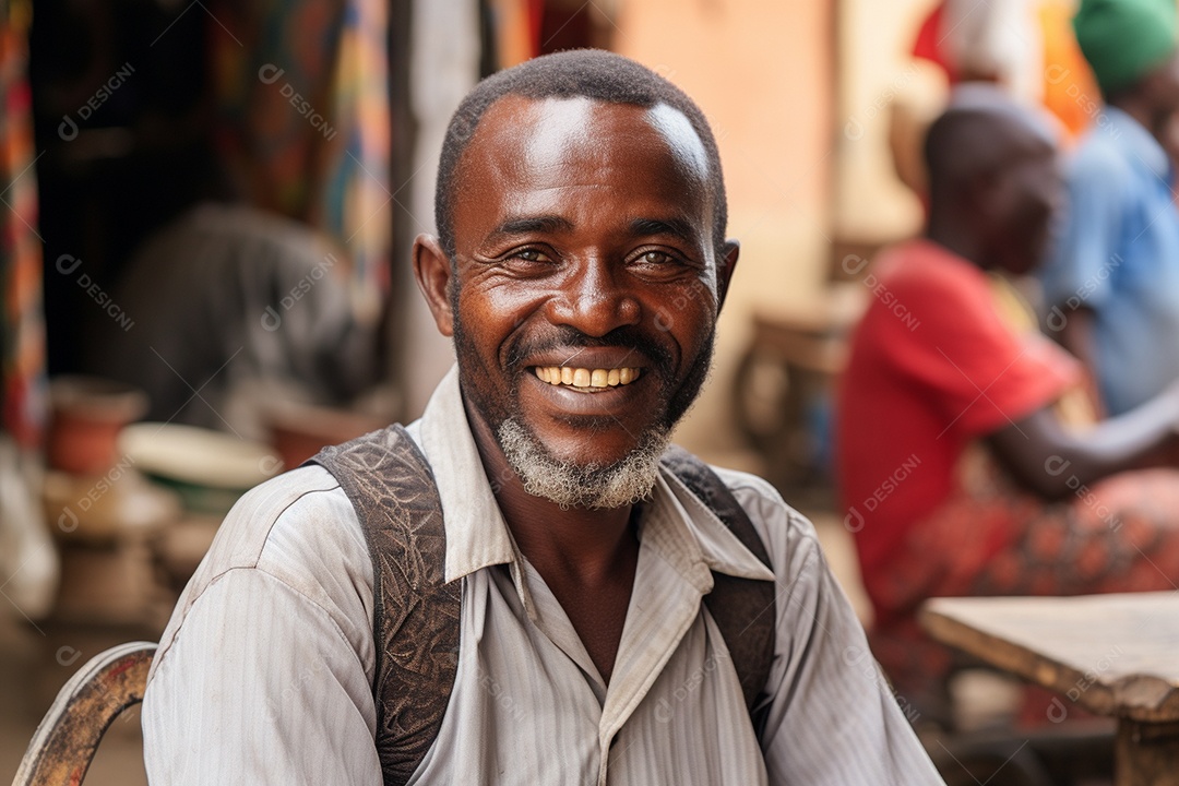 Homem africano sorridente