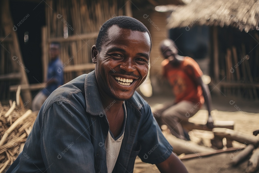 Homem africano sorridente