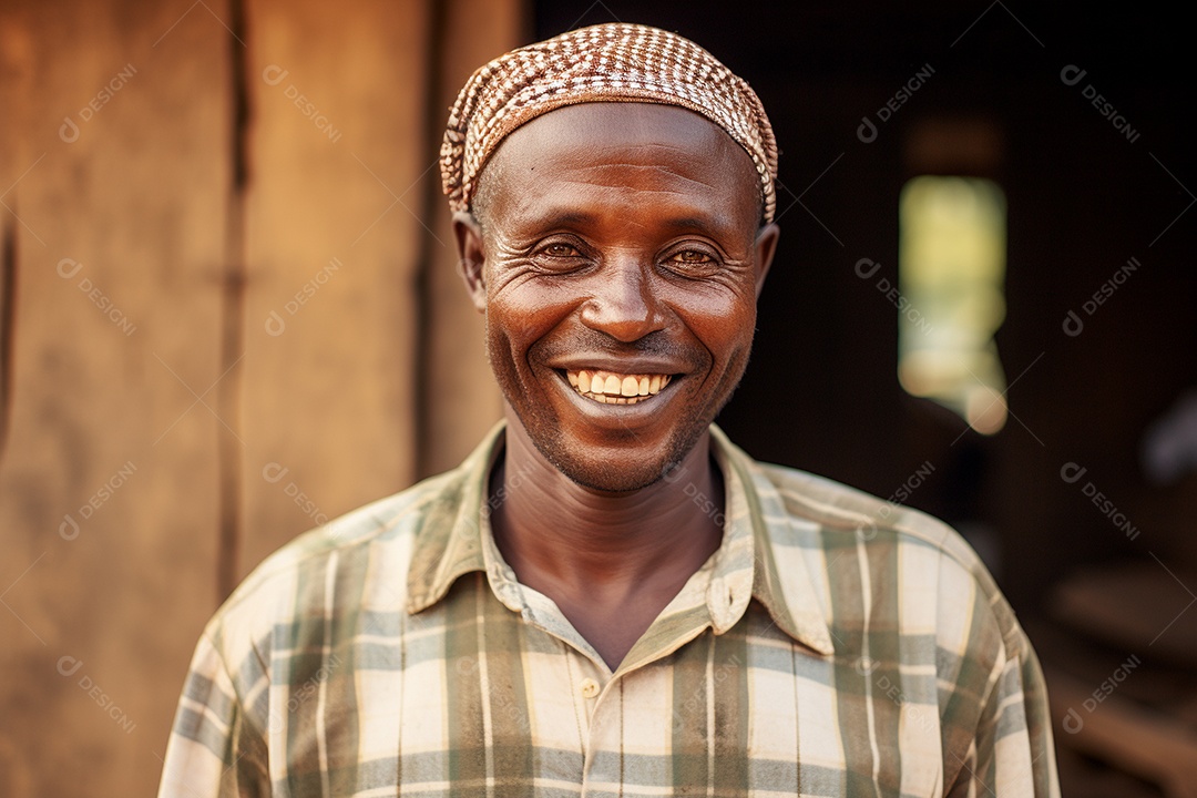 Homem africano sorridente